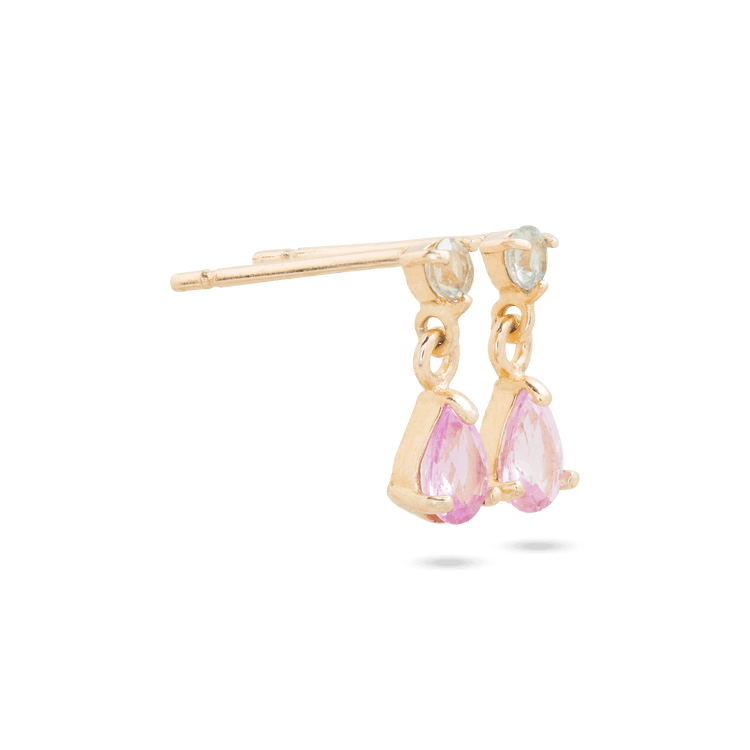 Stone and Strand 10K Yellow Gold Cotton Candy Gemstone Drop Earrings Side Image