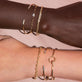 Image of 14K Yellow Gold Tiny Chunky Chain Bracelet with Stone and Strand Bracelets