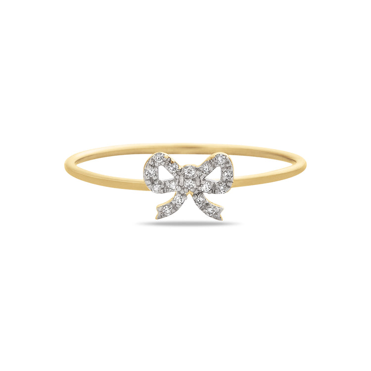 Dainty Diamond Bow Ring