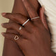 Image of 10K Yellow Gold Tiny Diamond Bow Ring with Stone and Strand Rings