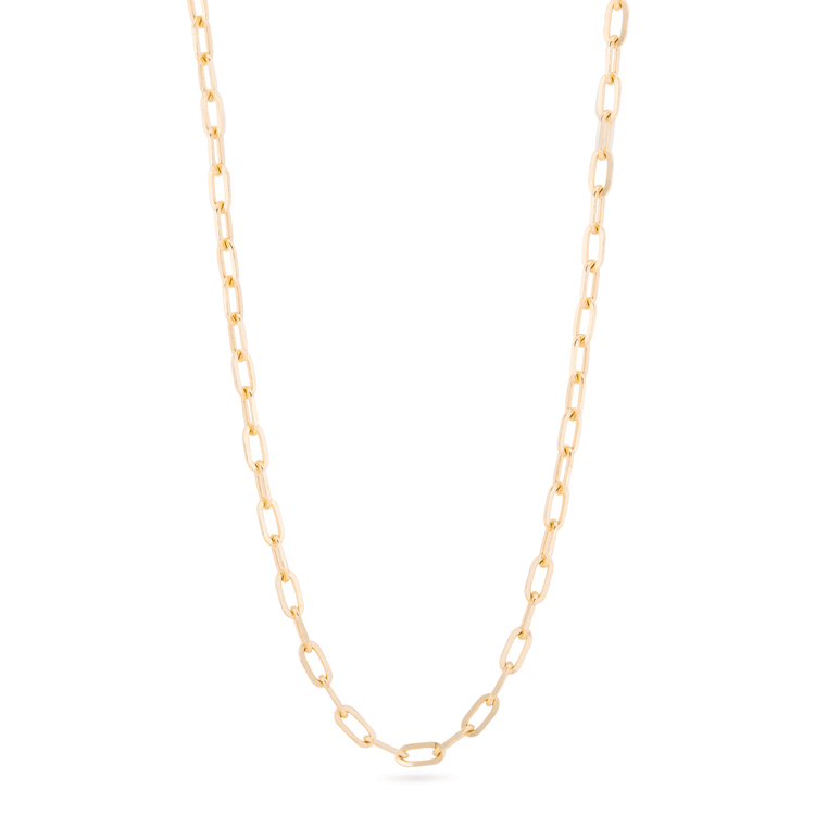 Stone and Strand 10K Yellow Gold Dainty Paperclip Necklace Front Image