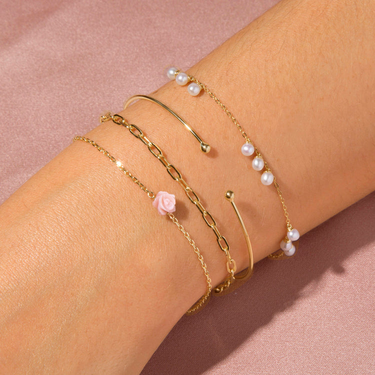Dainty Paperclip Bracelet STONE AND STRAND