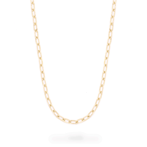 Stone and Strand 10K Yellow Gold Dainty Paperclip Necklace Front Image