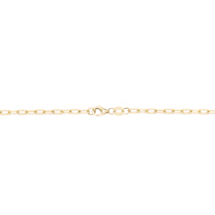 Stone and Strand 10K Yellow Gold Dainty Paperclip Necklace Clasp Front Image