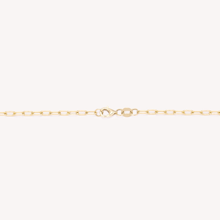 Stone and Strand 10K Yellow Gold Dainty Paperclip Bracelet Close Up Image