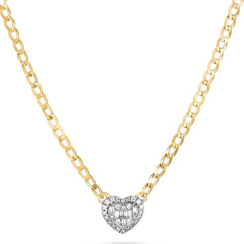 Stone and Strand 10K Yellow Gold Deluxe Heart of the Matter Diamond Necklace Close Up Image