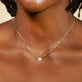 Image of 10K Yellow Gold Deluxe Shield of Strength Diamond Necklace on Models Neck