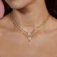 Image of 10K Yellow Gold Deluxe Shield of Strength Diamond Necklace with Stone and Strand Necklaces
