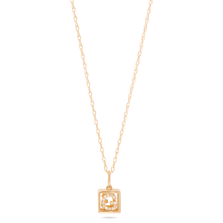 Stone and Strand 10K Yellow Gold Diamond Baby Block G Necklace Image