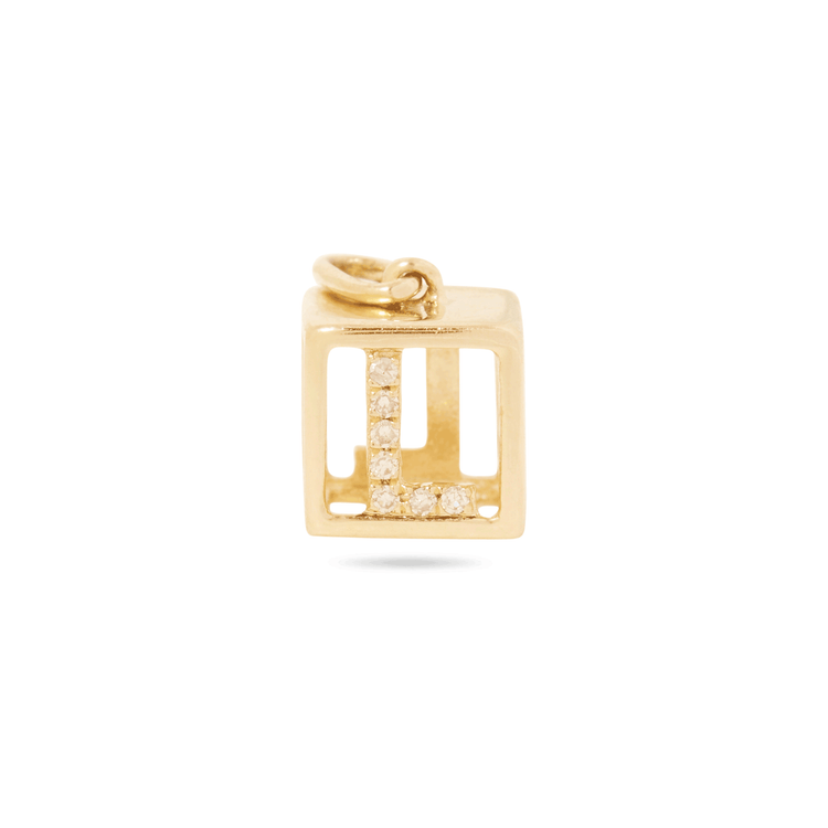Stone and Strand 10K Yellow Gold Diamond Baby Block Charm Front L Image