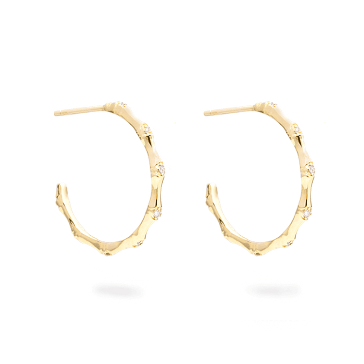 Diamond Bamboo Hoops
