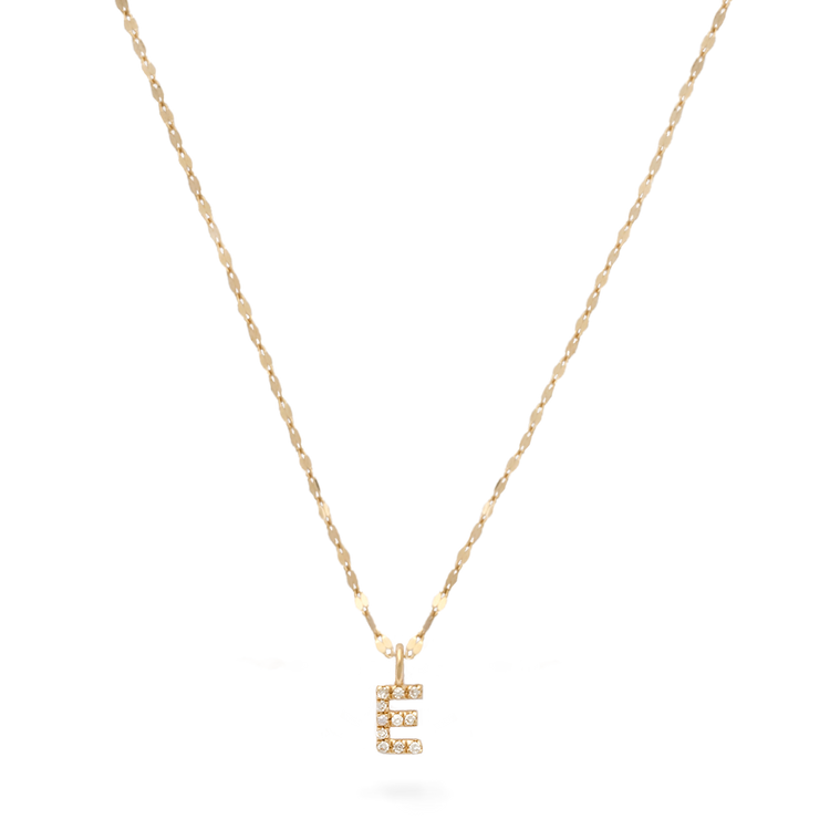 Stone and Strand 10K Yellow Gold Tiny Diamond Initial Sparkle Choker Front Image