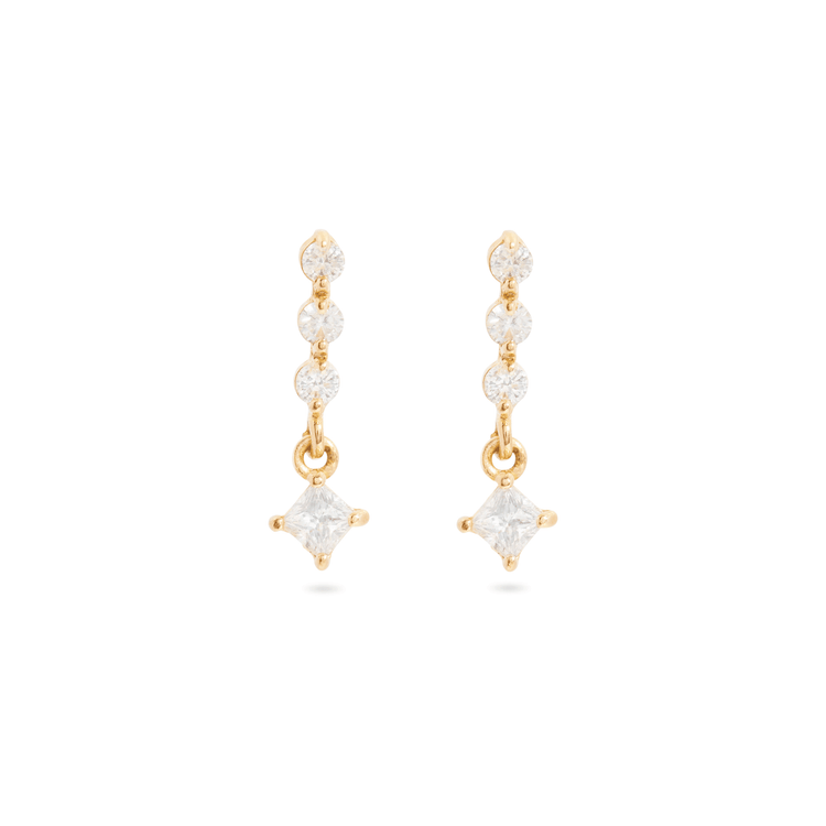 Diamond Line Princess Earrings