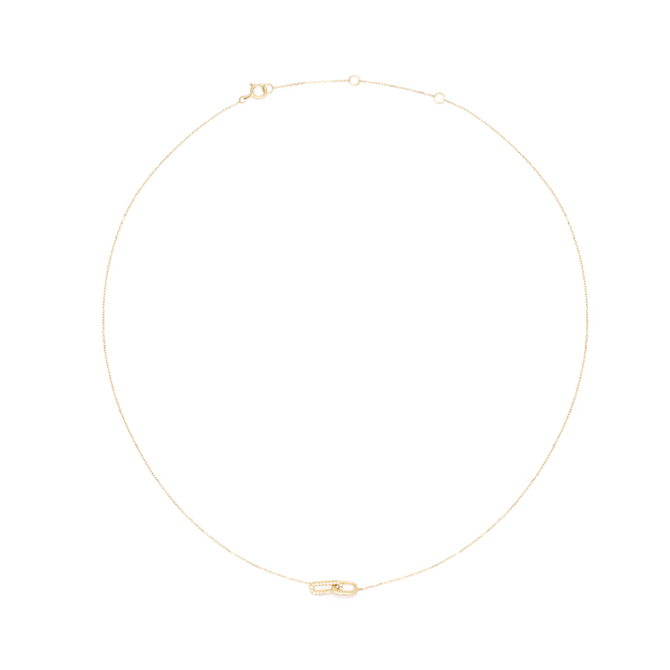 Stone and Strand 14K Yellow Gold Medium Diamond Linked Up Necklace Front Image