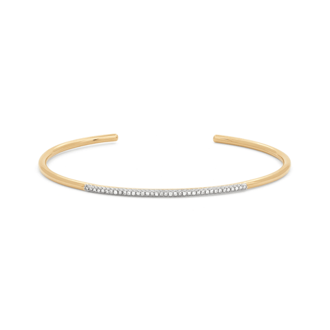 Stone and Strand 10K Yellow Gold Diamond Outline Cuff Front Image