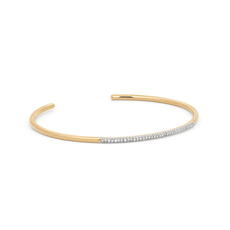 Stone and Strand 10K Yellow Gold Diamond Outline Cuff Side Image