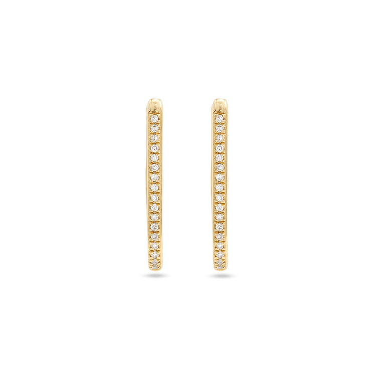 Stone and Strand 10K Yellow Gold Small Diamond Oval Earrings Front Image