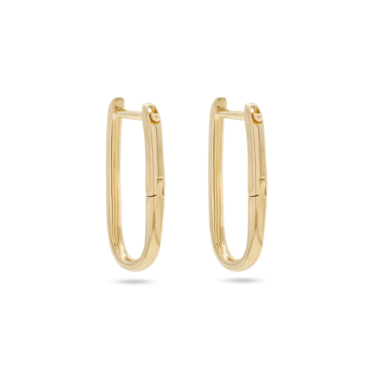 Stone and Strand 10K Yellow Gold Small Diamond Oval Earrings Rear Image