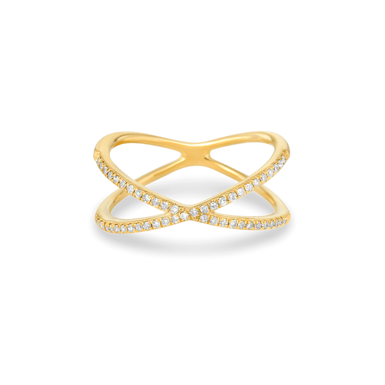Diamond Pave X Ring