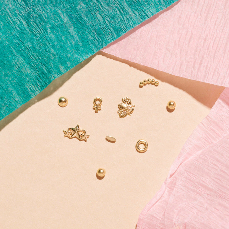 Domed Button Piercing Earring