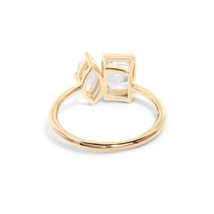 Stone and Strand 10K Yellow Gold Double Date Toi Et Moi Topaz Ring Rear Image