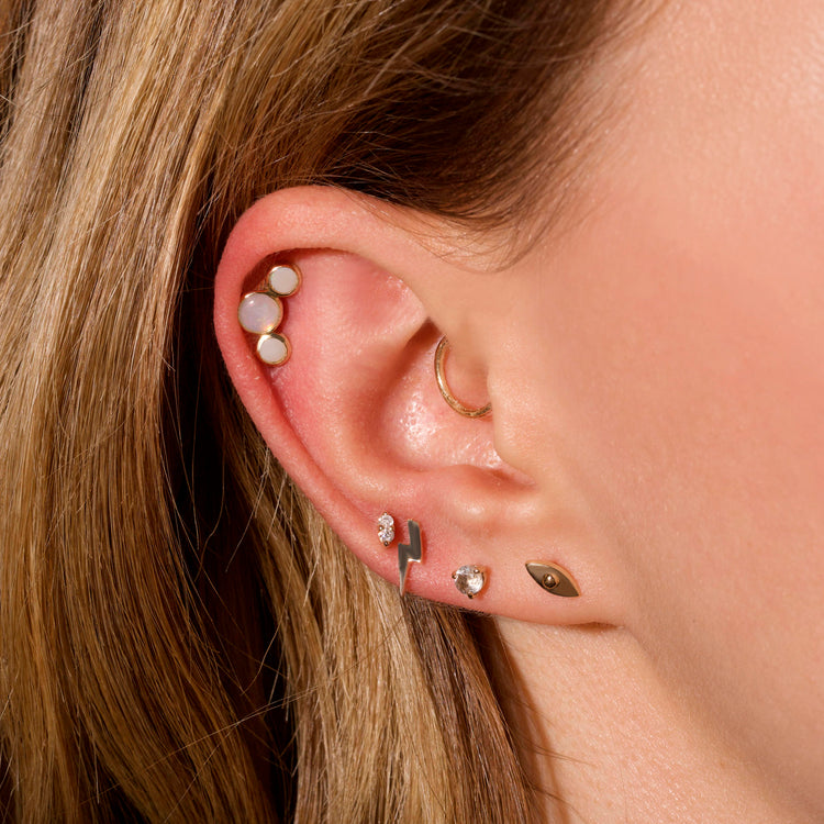 Double Diamond Piercing Earring