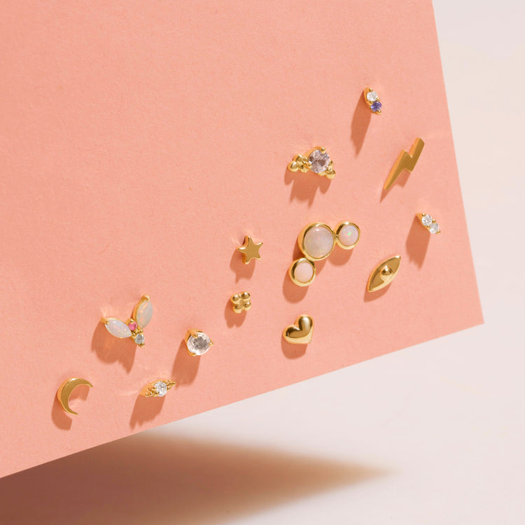 Double Sapphire Piercing Earring