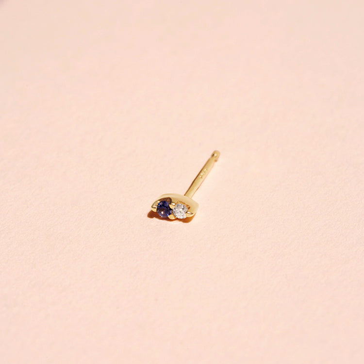 Double Sapphire Piercing Earring