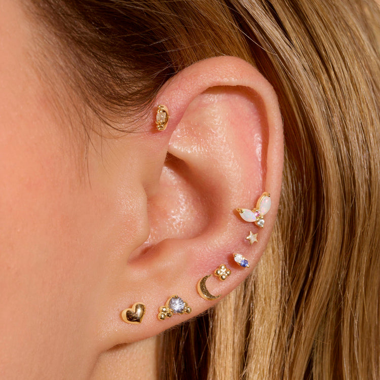 Double Sapphire Piercing Earring