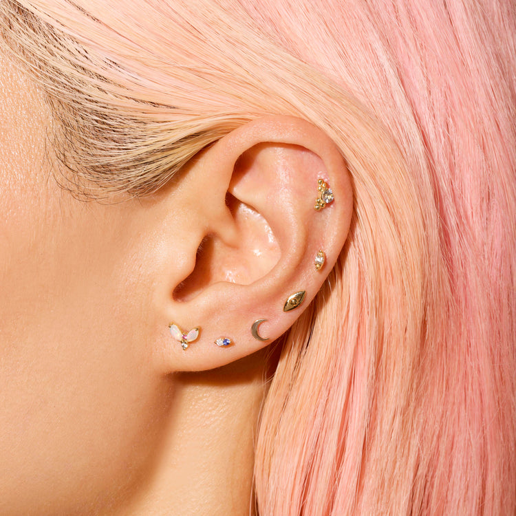 Double Sapphire Piercing Earring