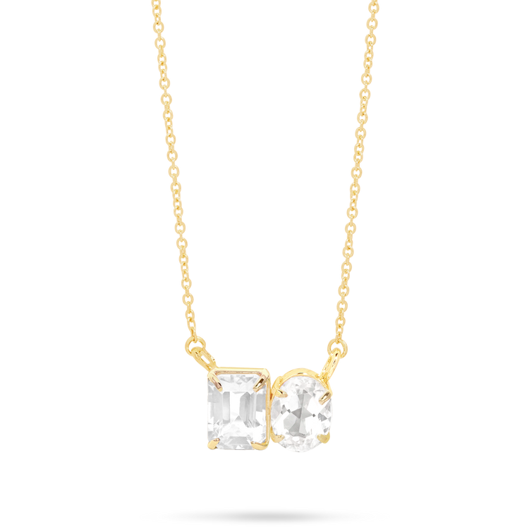 Double Take Toi Et Moi Topaz Necklace