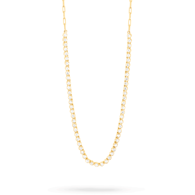 Drop Shot Diamond Tennis Necklace