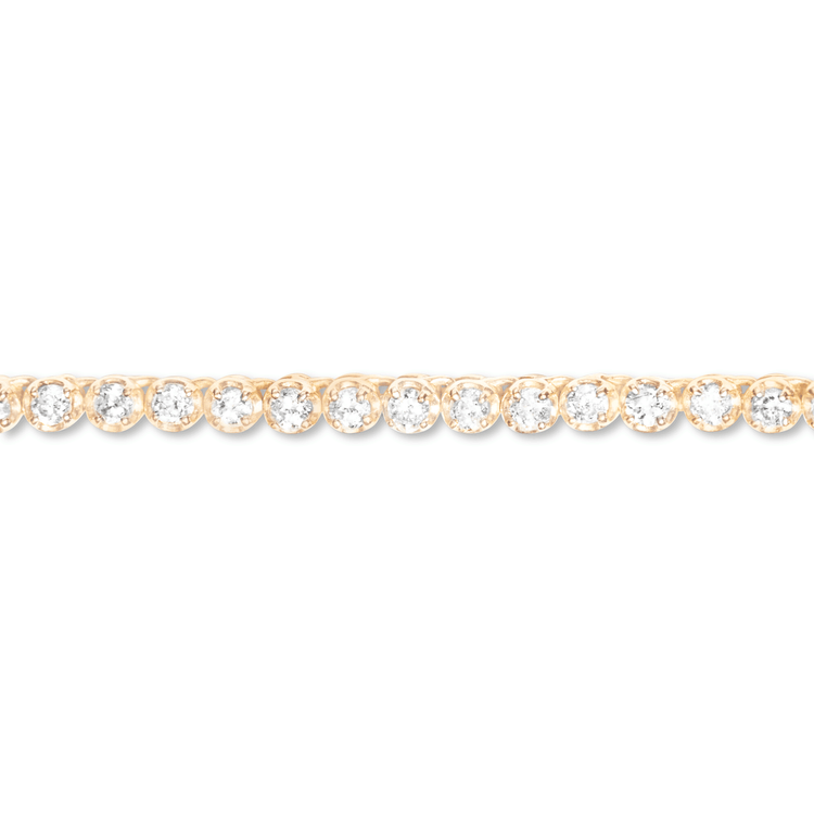 Stone and Strand 10K Yellow Gold Drop Shot Diamond Tennis Bracelet Close Up Image