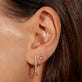 Image of 10K Yellow Gold Drop Shot Front to Back Diamond Earring with Stone and Strand Earrings