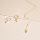 Still life image of Elliptical Pearl Pendant Necklace with Stone and Strand solid gold jewelry