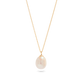 Stone and Strand 14K Yellow Gold Elliptical Pearl Pendant Necklace Close Up Image
