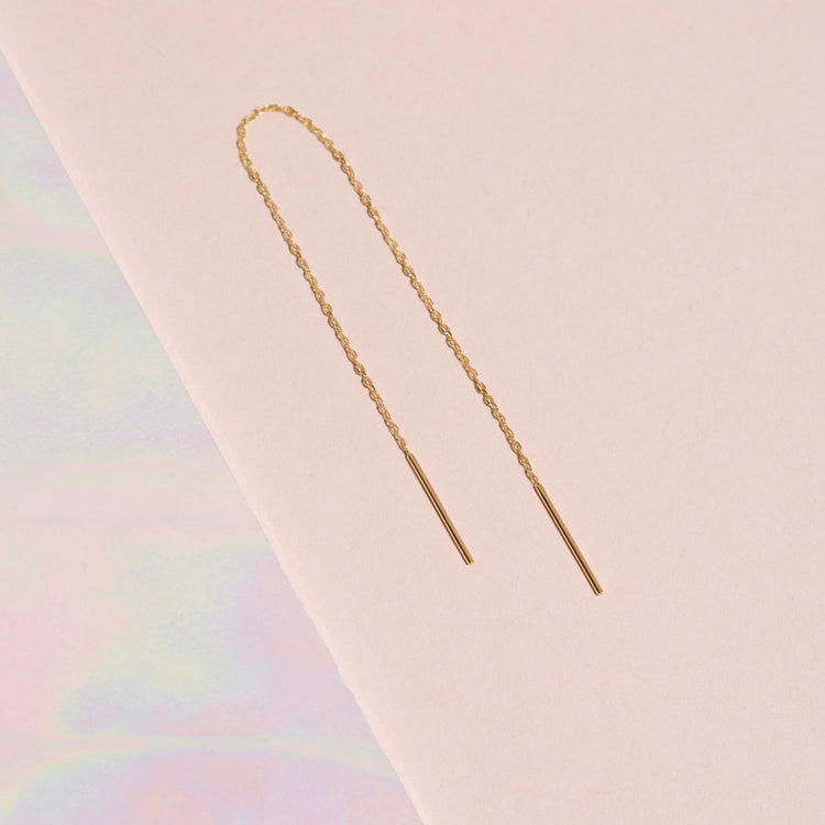 Extra Long Gold Threader Earring STONE AND STRAND