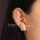 Image of Sterling Silver Fairy Lights Diamond Studs with Stone and Strand Earrings