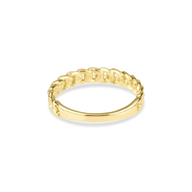 Stone and Strand 10K Yellow Gold Fine Diamond Pave Chain Ring Rear Image