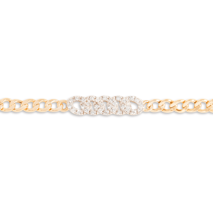 Fine Diamond Pave Curb Chain Bracelet