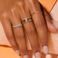 Image of 14K Yellow Gold Fine Flat Band with Stone and Strand Rings