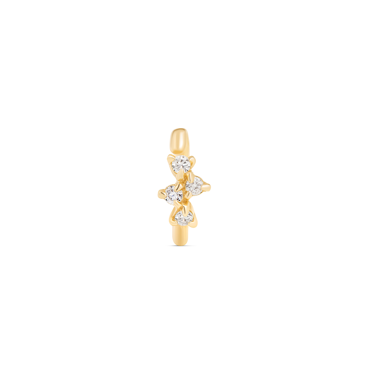 Fixed Diamond Cluster Piercing Earring
