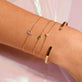 Image of 10K Yellow Gold Flat Cuff Bracelet with Stone and Strand Bracelets