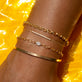 Image of 10K Yellow Gold Flat Cuff Bracelet with Stone and Strand Bracelets