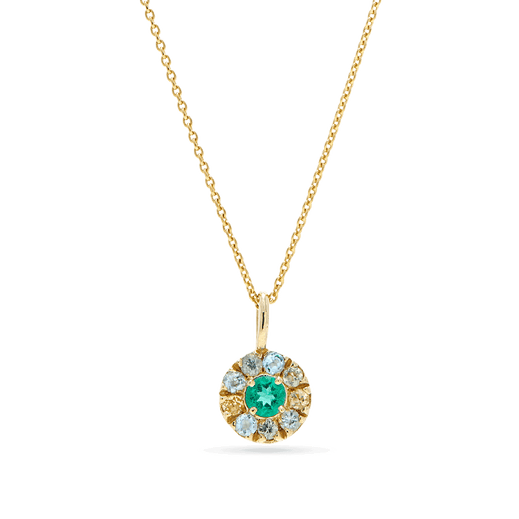 Medium Floating Emerald Pendant Necklace