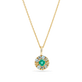 Stone and Strand 10K Yellow Gold Medium Floating Emerald Pendant Necklace Close Up Image