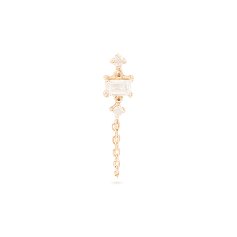 Stone and Strand 10K Yellow Gold Front To Back Pillar White Sapphire Stud Front Image