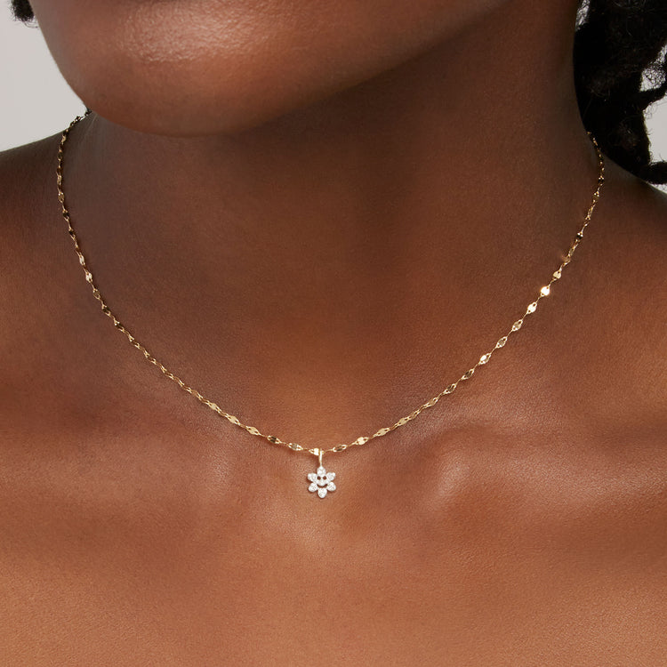 Fun Flower Diamond Choker Necklace STONE AND STRAND