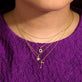 Image of 10K Yellow Gold Medium Floating Emerald Pendant Necklace with Stone and Strand Necklaces