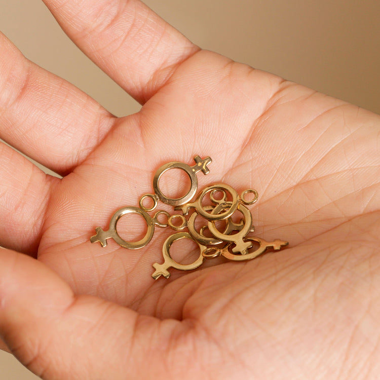 Girls Support Girls Double Hoop Charm Necklace